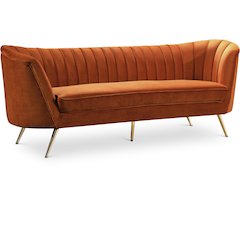 Margo Cognac Velvet Sofa