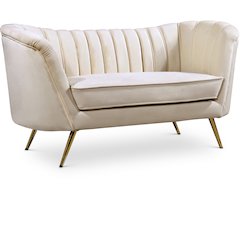 Margo Cream Velvet Loveseat