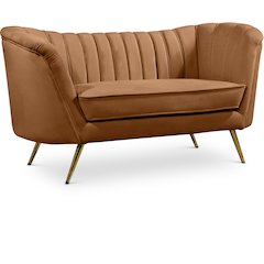Margo Saddle Velvet Loveseat