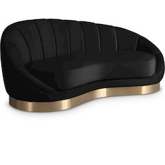 Shelly Black Velvet Chaise