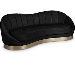 Shelly Black Velvet Sofa