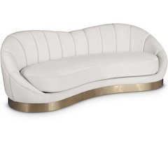 Shelly Cream Velvet Sofa