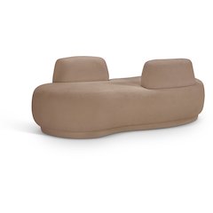 Argyle Beige Teddy Fabric Chaise/Loveseat