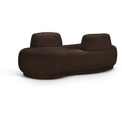 Argyle Brown Teddy Fabric Chaise/Loveseat