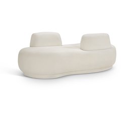 Argyle Cream Teddy Fabric Chaise/Loveseat