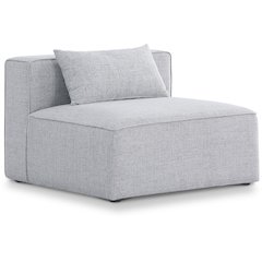 Cube Grey Durable Linen Textured Armless Chair