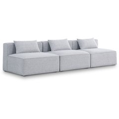 Cube Grey Durable Linen Textured Modular Sofa
