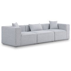 Cube Grey Durable Linen Textured Modular Sofa