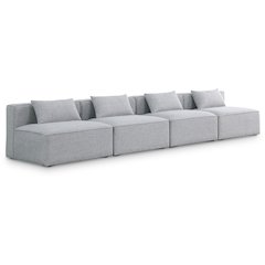 Cube Grey Durable Linen Textured Modular Sofa