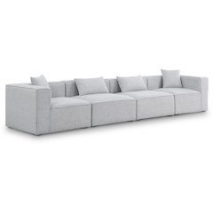 Cube Grey Durable Linen Textured Modular Sofa