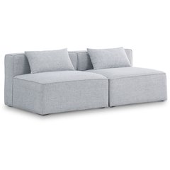 Cube Grey Durable Linen Textured Modular Sofa