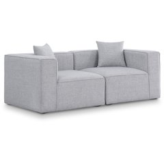 Cube Grey Durable Linen Textured Modular Sofa