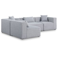 Cube Grey Durable Linen Textured Modular Sectional