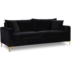 Naomi Black Velvet Sofa