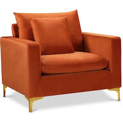 Naomi Cognac Velvet Chair