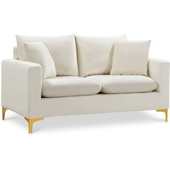 Naomi Cream Velvet Loveseat