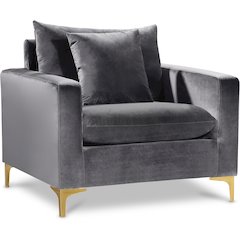 Naomi Grey Velvet Chair