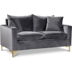 Naomi Grey Velvet Loveseat