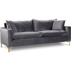 Naomi Grey Velvet Sofa