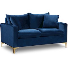 Naomi Navy Velvet Loveseat