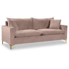 Naomi Pink Velvet Sofa