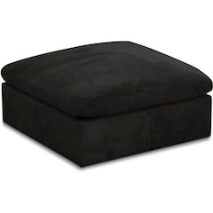 Cozy Black Velvet Ottoman