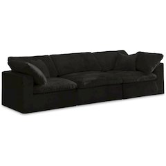 Cozy Black Velvet Comfort Modular Sofa