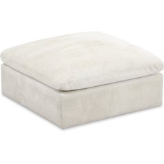 Cozy Cream Velvet Ottoman