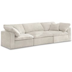 Cozy Cream Velvet Comfort Modular Sofa