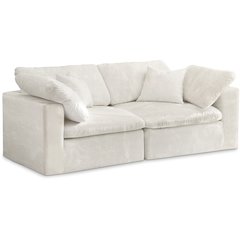 Cozy Cream Velvet Comfort Modular Sofa