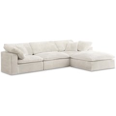Cozy Cream Velvet Comfort Modular Sectional