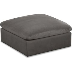 Cozy Grey Velvet Ottoman