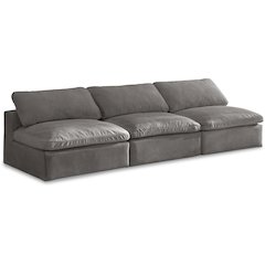 Cozy Grey Velvet Comfort Modular Armless Sofa