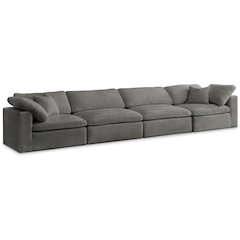 Cozy Grey Velvet Comfort Modular Sofa
