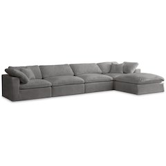 Cozy Grey Velvet Comfort Modular Sectional