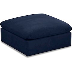 Cozy Navy Velvet Ottoman