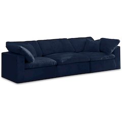 Cozy Navy Velvet Comfort Modular Sofa