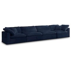 Cozy Navy Velvet Comfort Modular Sofa