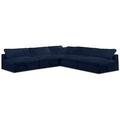 Cozy Navy Velvet Comfort Modular Sectional