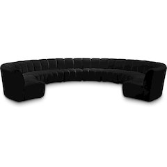 Infinity Black Velvet 10pc. Modular Sectional