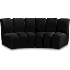 Infinity Black Velvet 2pc. Modular Sectional