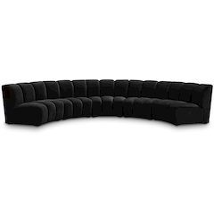 Infinity Black Velvet 5pc. Modular Sectional