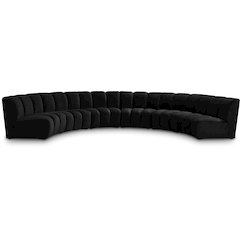Infinity Black Velvet 6pc. Modular Sectional