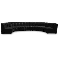 Infinity Black Velvet 7pc. Modular Sectional