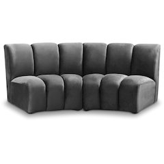 Infinity Grey Velvet 2pc. Modular Sectional