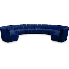 Infinity Navy Velvet 10pc. Modular Sectional