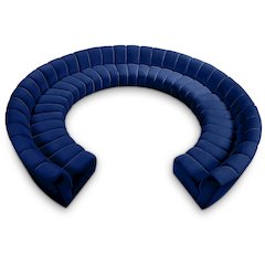 Infinity Navy Velvet 11pc. Modular Sectional