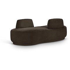 Argyle Brown Chenille Fabric Chaise/Loveseat