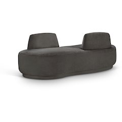 Argyle Grey Chenille Fabric Chaise/Loveseat