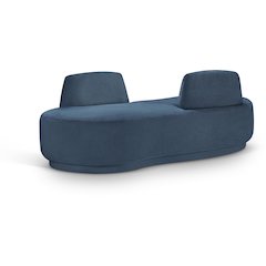 Argyle Light Blue Chenille Fabric Chaise/Loveseat